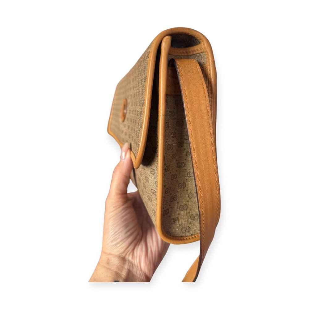 Vintage Gucci Micro GG Supreme Canvas Leather Trim Shoulder / Crossbody Bag - Picture 4 of 10